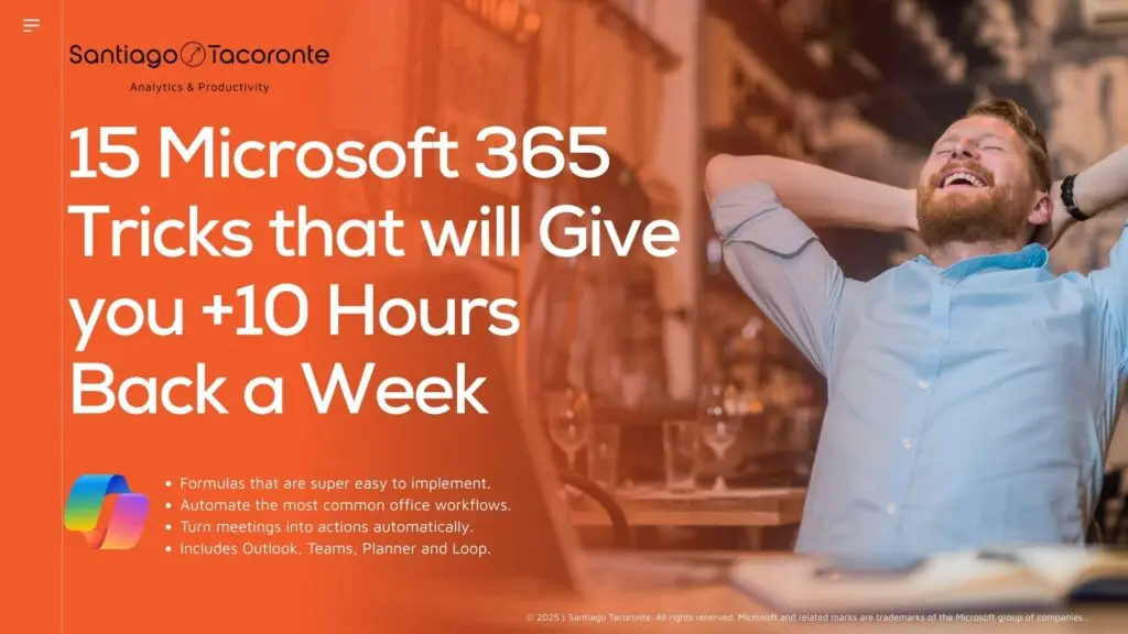 Corporate productivity expert Microsoft 365 tricks course thumbnail showing 15 productivity strategies to save 10 hours per week