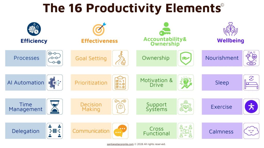 The 16 Productivity Elements Santiago Tacoronte
