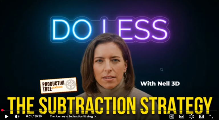 Image of the youtube player with the productivitree podcast with Nell3d