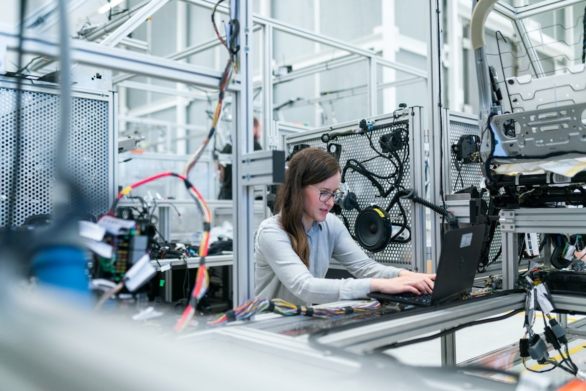 person working at a desk with focused expression, representing mental clarity and productivity
